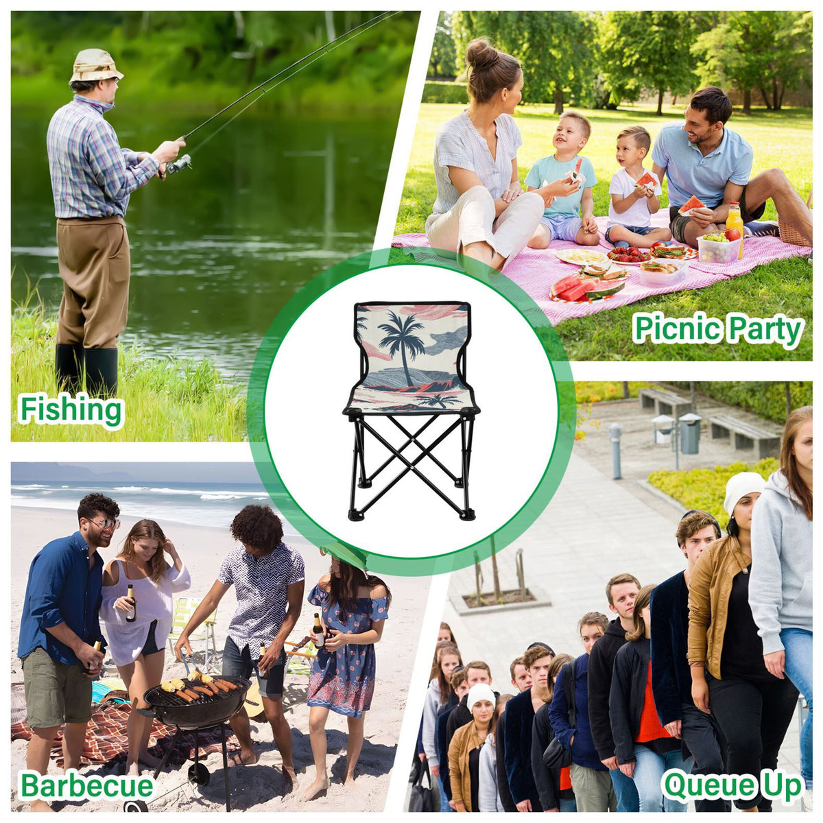 Portable Camping Chair with Carry Bag Y554609