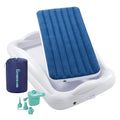 Navy Blue Inflatable Toddler Travel Bed with Safety Bumpers W138