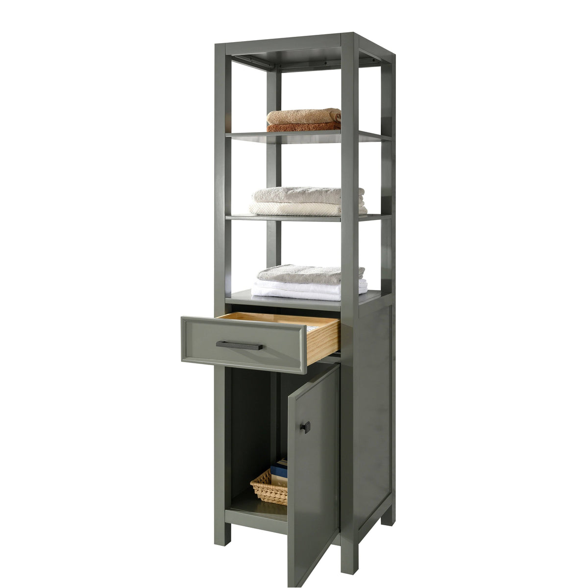 21x22 Pewter Green Linen Cabinet W5638