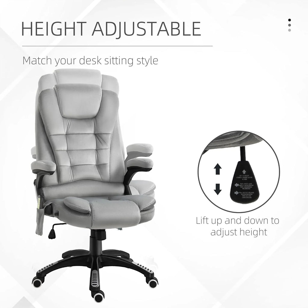 Gray Velvet Reclining Office Chair Y8258