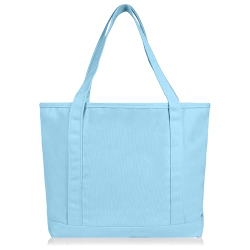 20" Solid Color Cotton Canvas Shopping Tote Bag F4785
