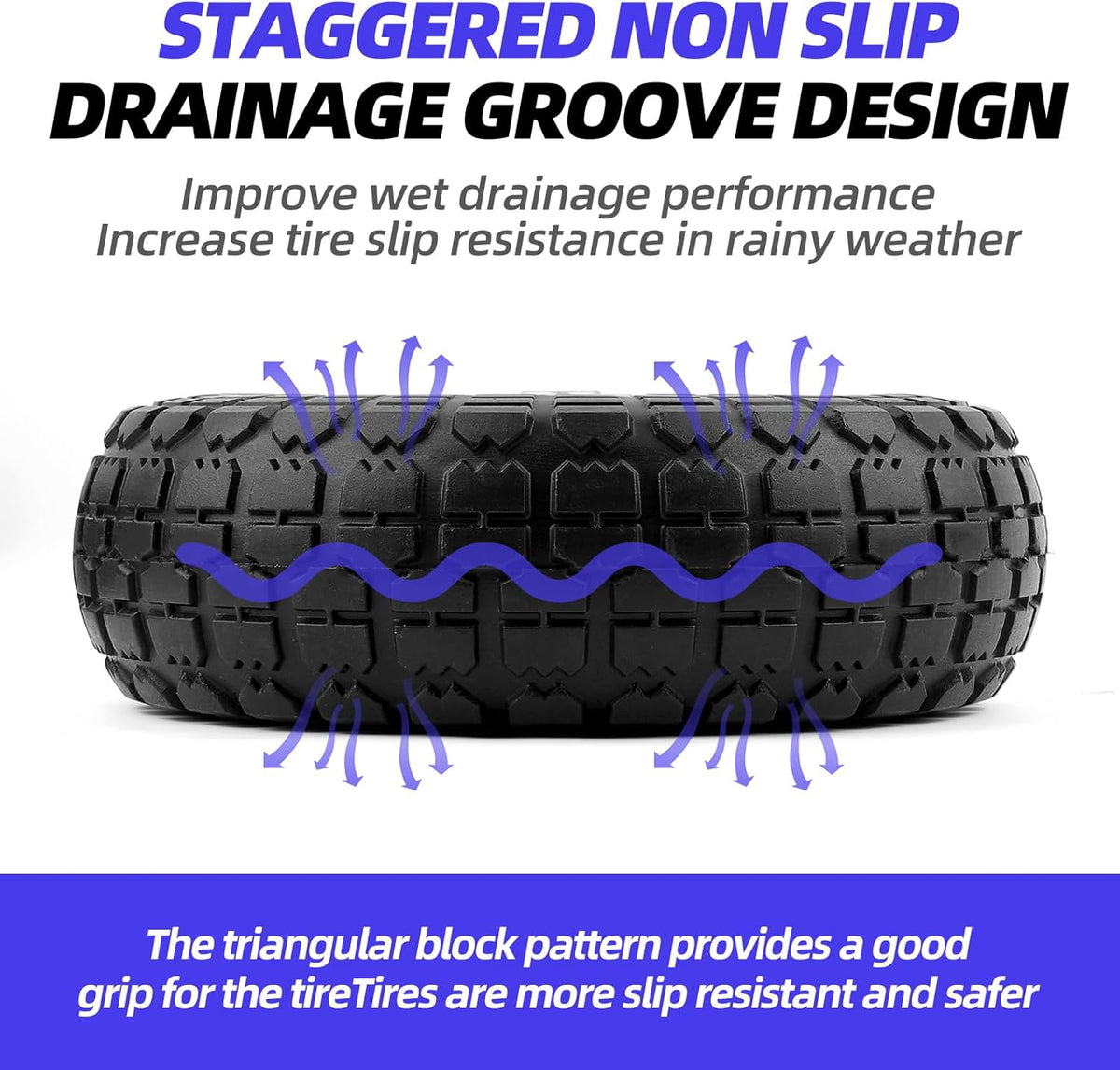 10" Flat-Free Black Replacement Tires 4 Pack H7780