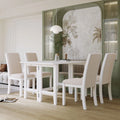 5-Piece Wood Extendable Dining Table Set with Drop Leaf and 4 Upholstered Chairs J9749