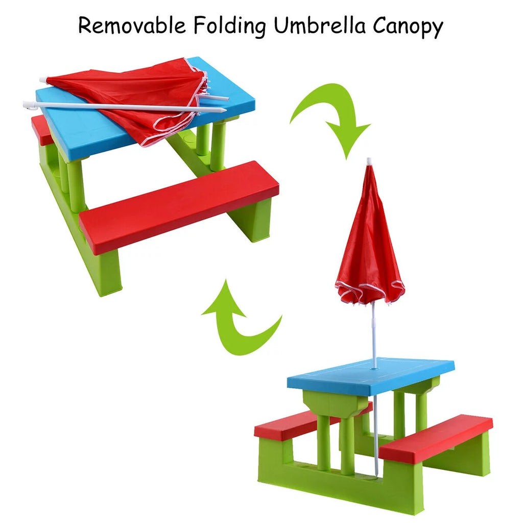 Kids Picnic Table with Umbrella B570