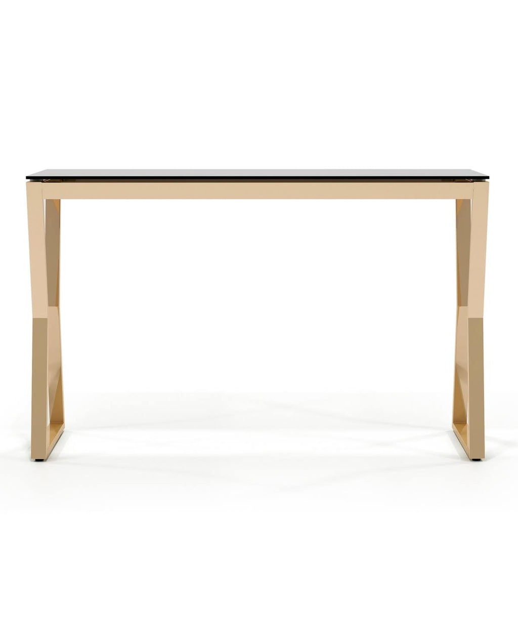 Gold-Tone Glass Top Sofa Table T41834