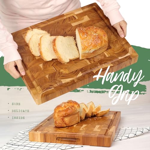 XL Acacia End Grain Wood Cutting Board (20x15x1.5in) T26766