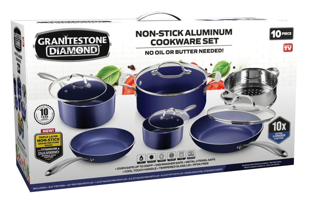 10 Piece Nonstick Cookware Set Blue I470396