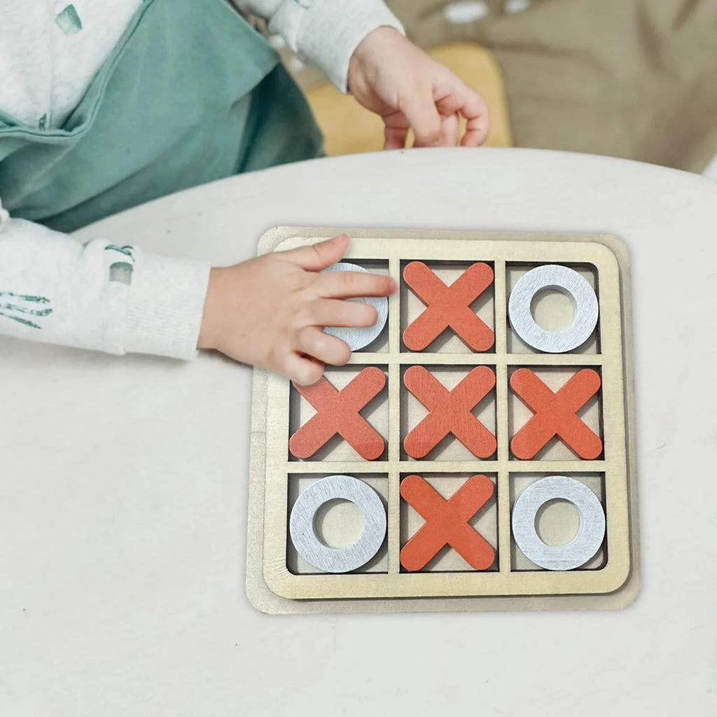 Wooden Board Tic Tac Toe Game Table Toy Puzzle Brain Teaser M850