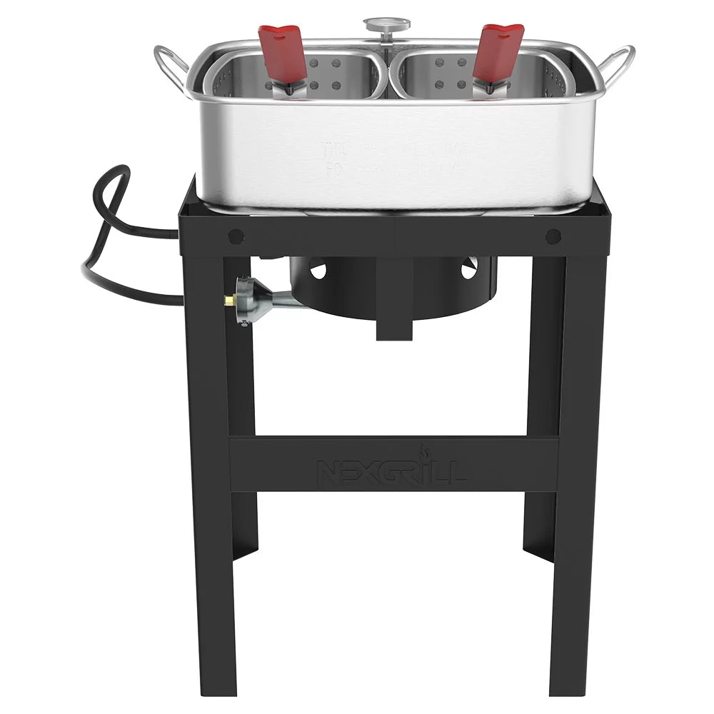 18 Qt Aluminum Fish Fryer with Double Basket U99783