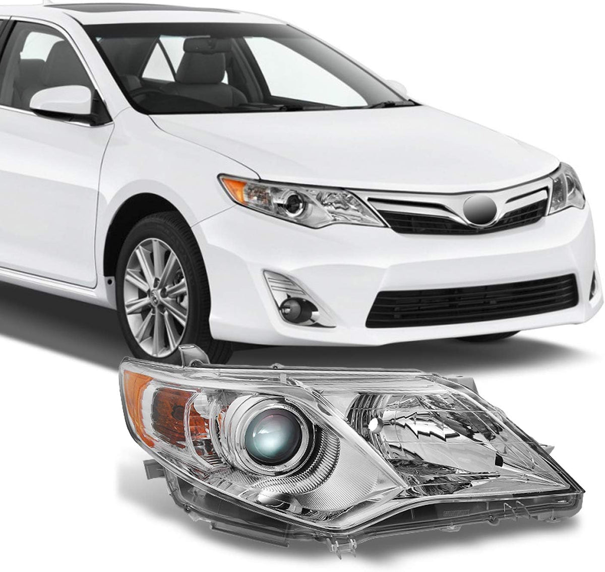 Chrome Clear Projector Headlights Pair M7451