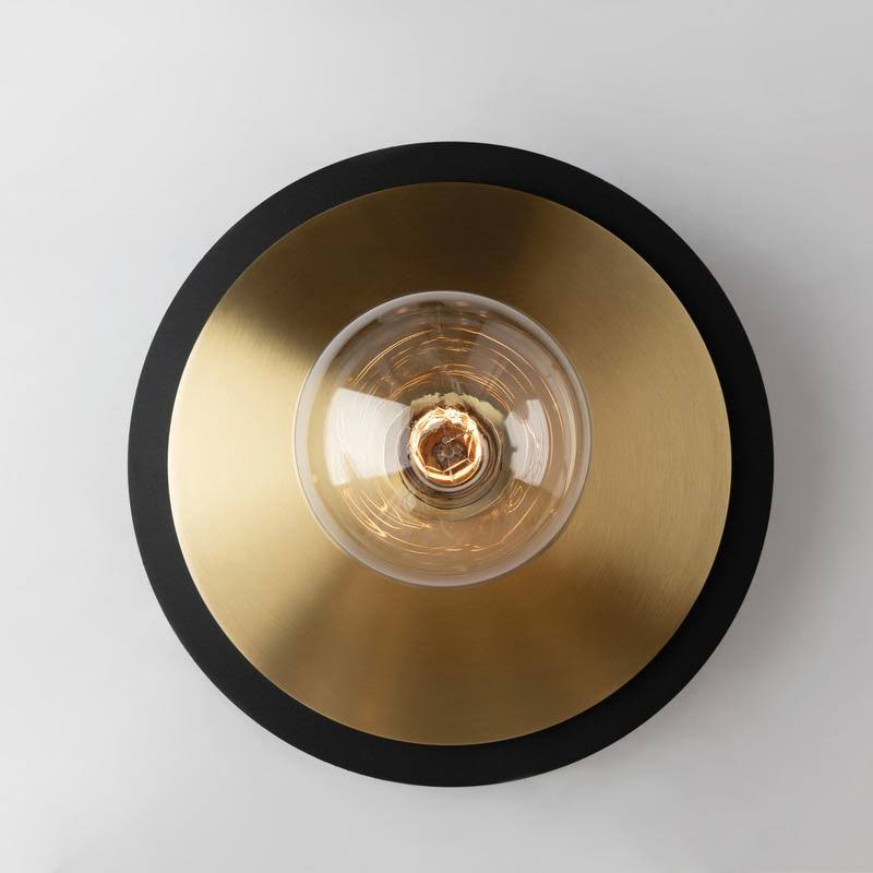 1 Light Large Flush Mount Aged Brass/Black R687450