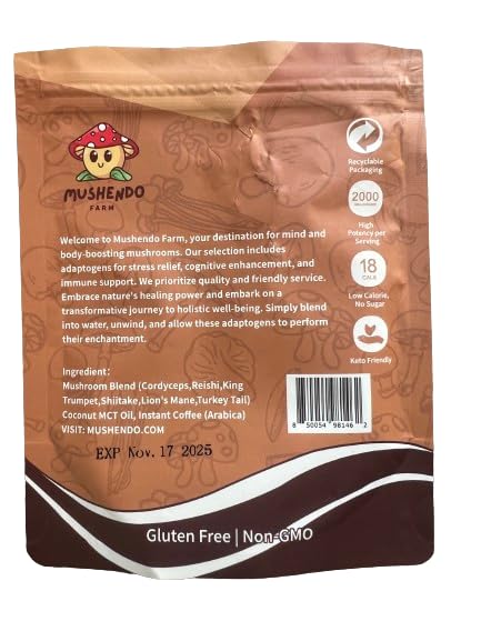Mushroom Instant Coffee 35 Servings Vegan Non-GMO L223854