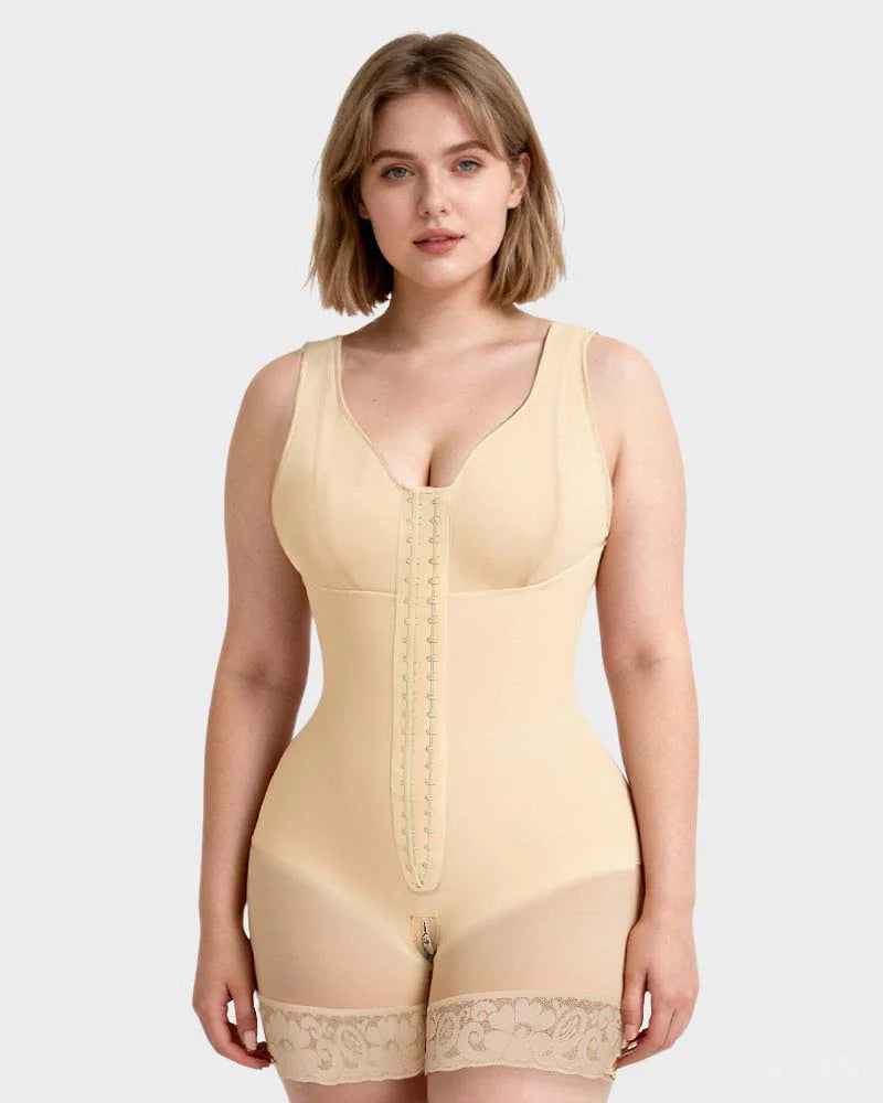 Plus Size Tummy Control Shapewear Bodysuit With Bra G22317