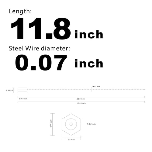 100PCS Steel Security Cable Seals Numbered Tamper Proof Tags 320mm Blue Pack of 2 H689046