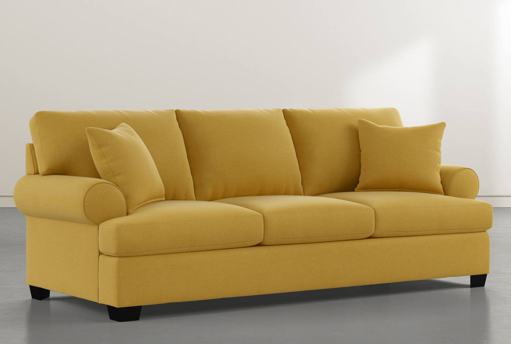 Yellow Fabric Sofa U378725