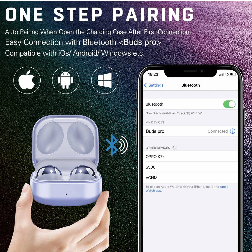 Amethyst Purple True Wireless Bluetooth Earbuds with Charging Case F91670