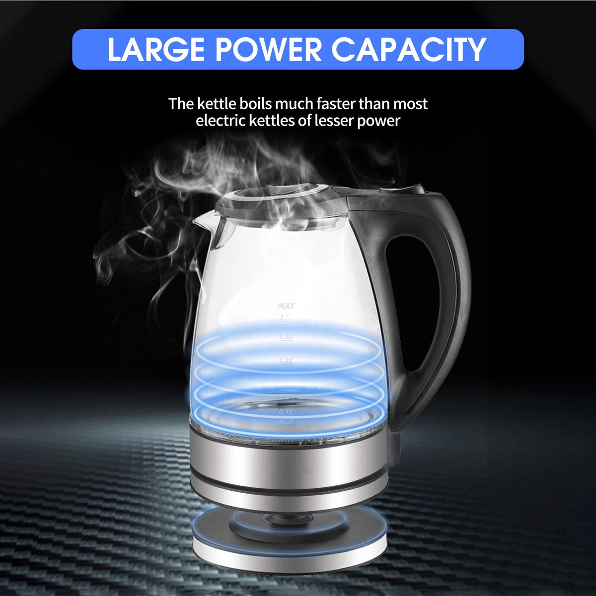 1.7L 1500W Glass Electric Kettle G564990