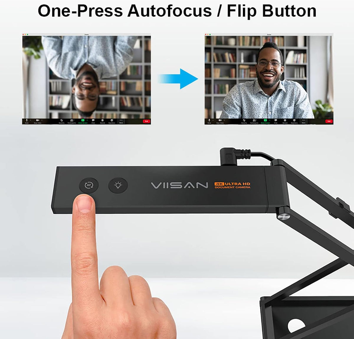 4K UHD 13MP Overhead Camera with Dual-Mode Autofocus and Built-in Microphones L3326