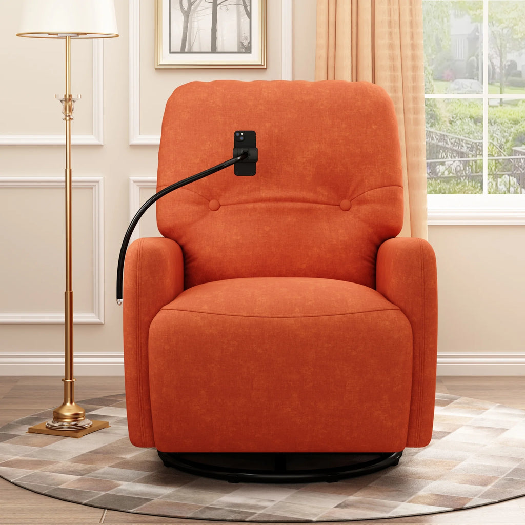Orange 270 Degree Swivel Electric Recliner Sofa Q932661