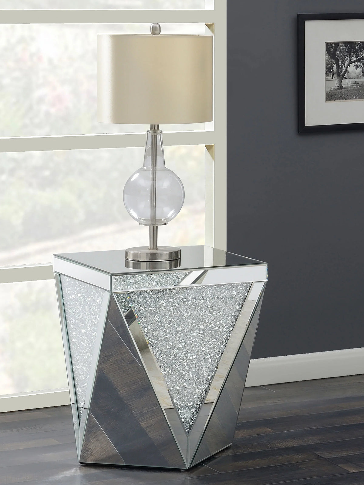 Square End Table with Mirror I376923