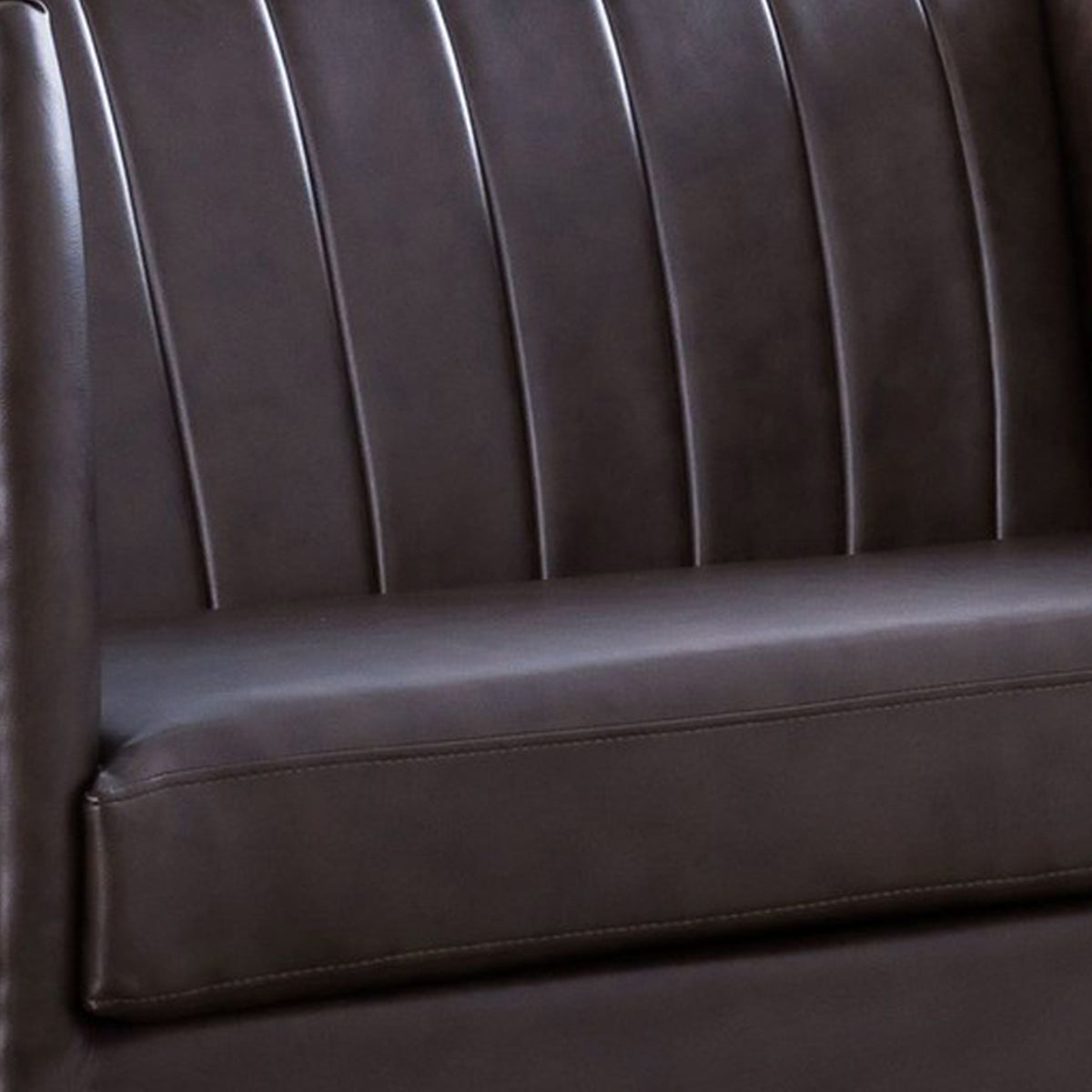 Dark Brown Microfiber Loveseat with Metal Legs H59072