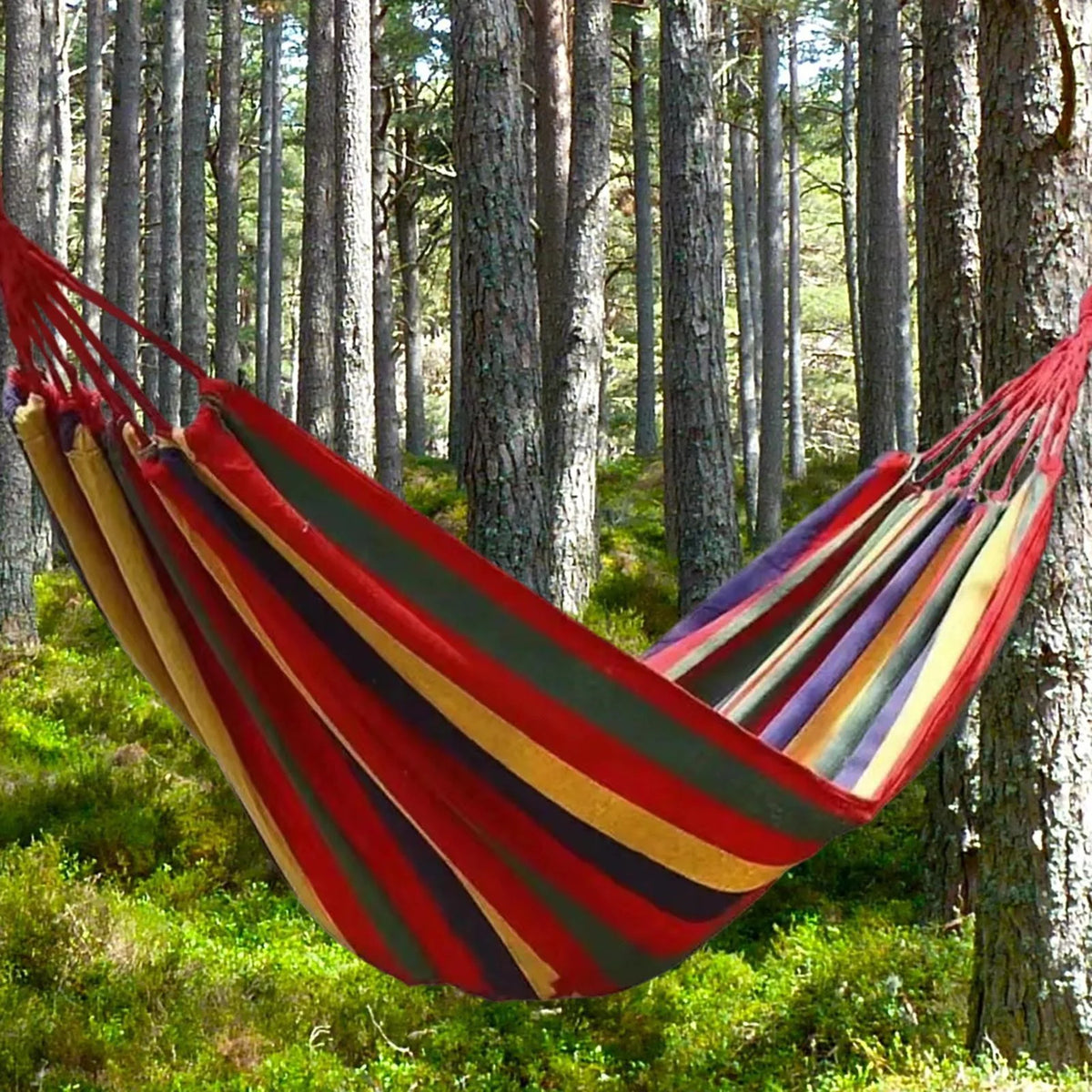 Red Canvas Camping Hammock 190x150cm U358047