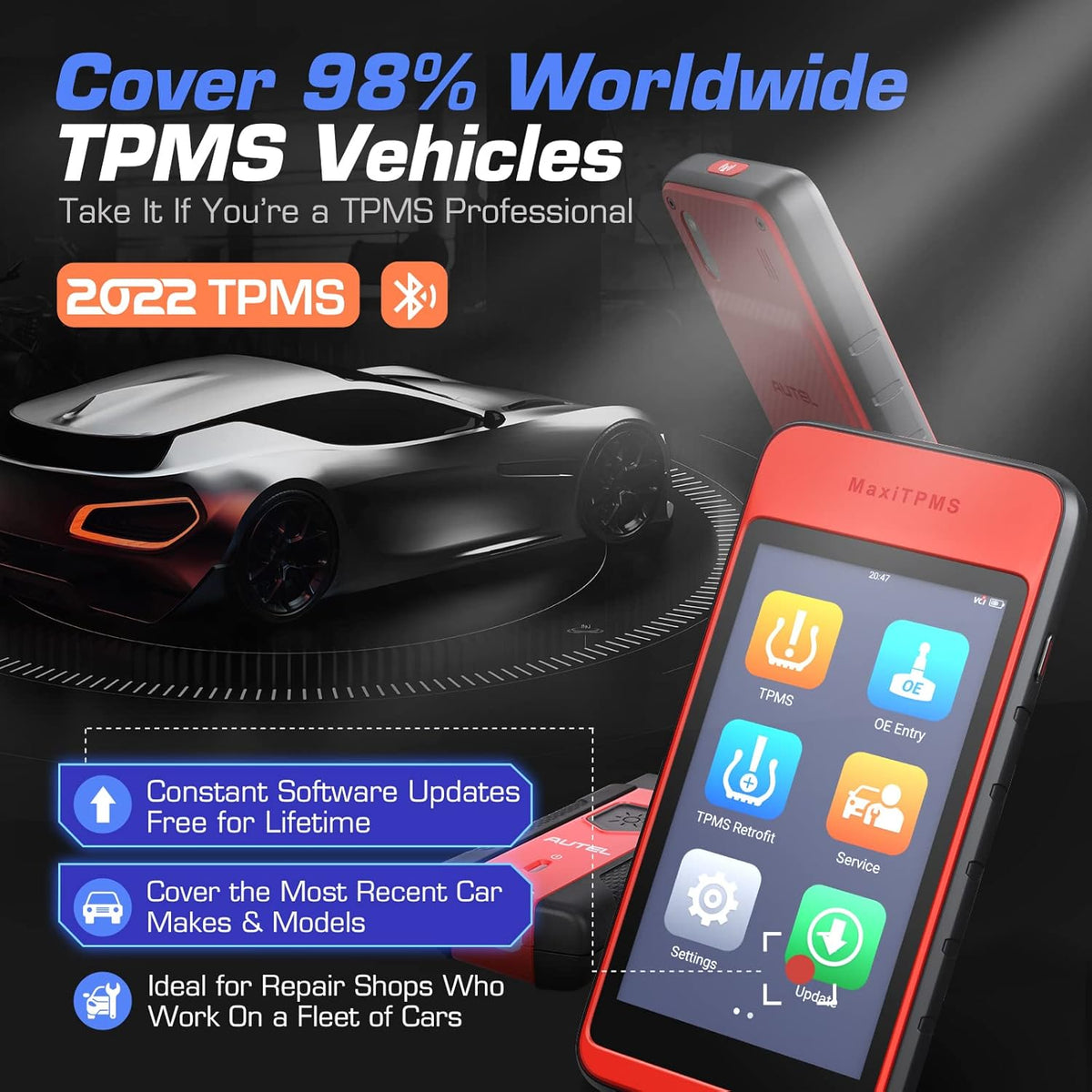 TPMS Relearn & Sensor Programming Tool with VIN Scan Y84046