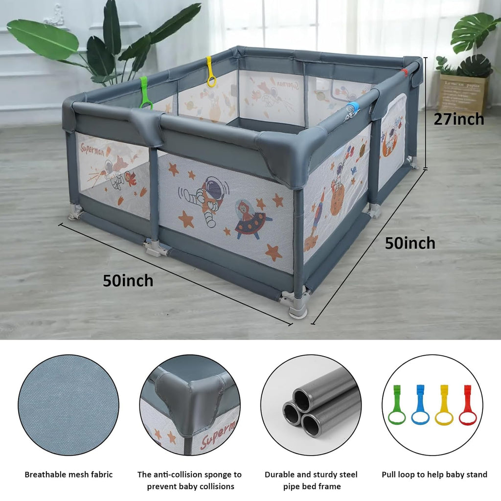 50"x50" Gray Play Yard with Gate G1188