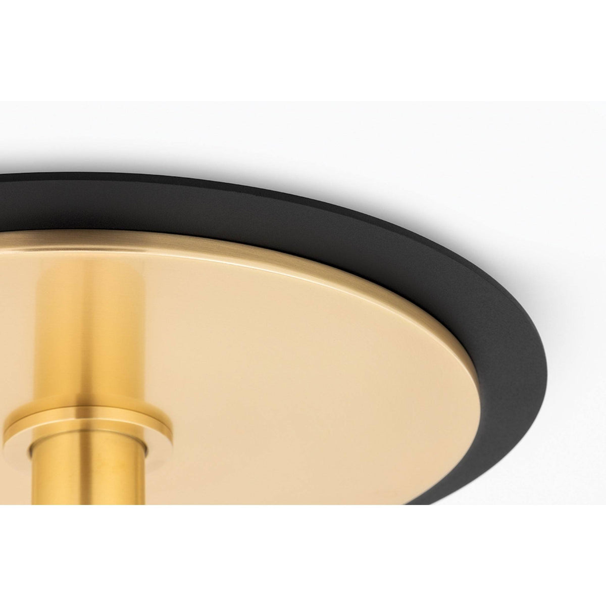 1 Light Large Flush Mount Aged Brass/Black R687450