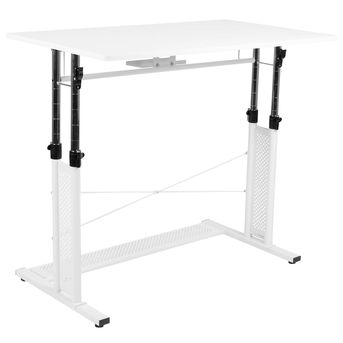 Height Adjustable Sit to Stand Home Office Desk White J528946