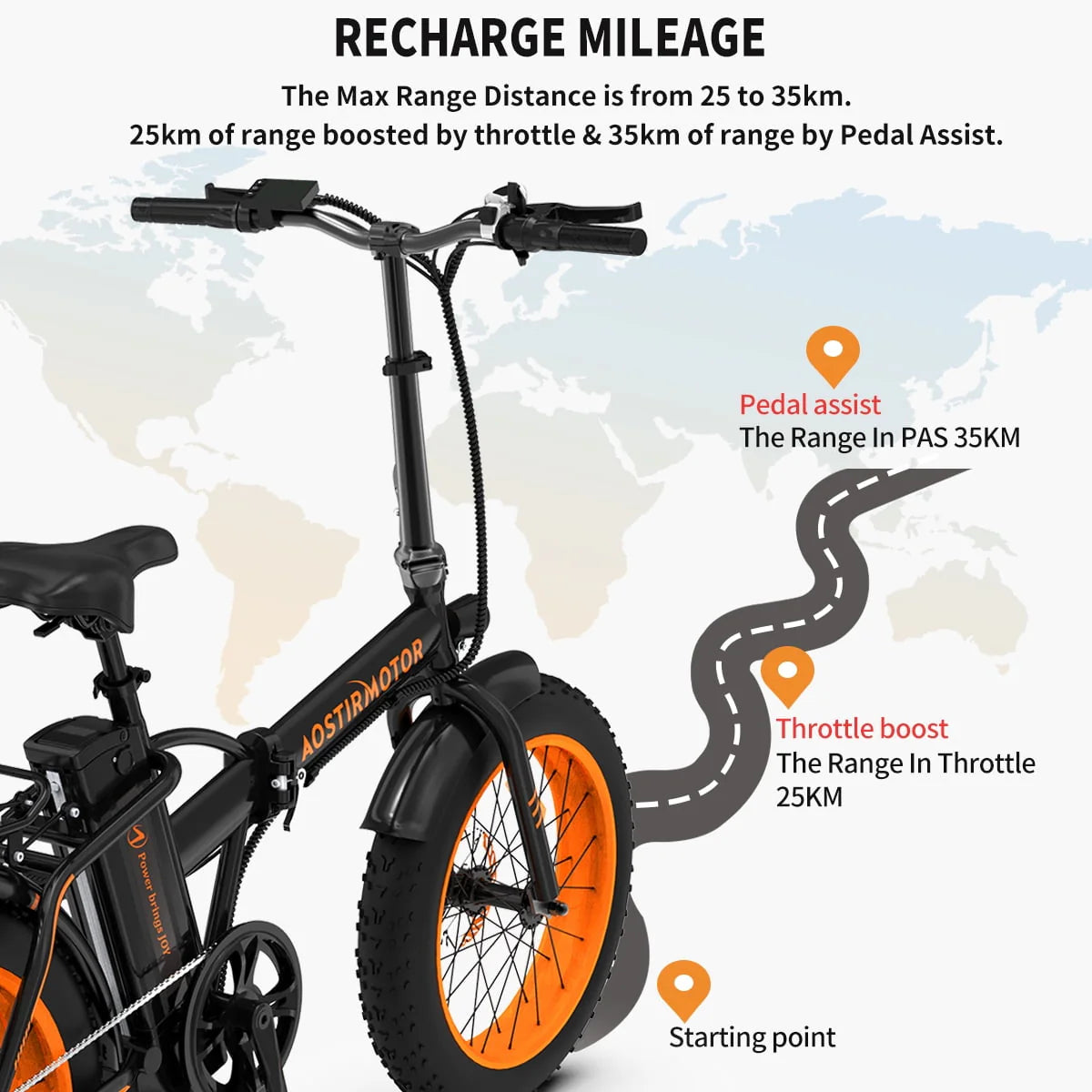 Folding Electric Bicycle 500W 20 Fat Tire 36V 13Ah H179