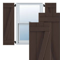16 1/8x22W x 71x22H PVC Three Board Joined Board-n-Batten Shutters w/Z-Bar W1836
