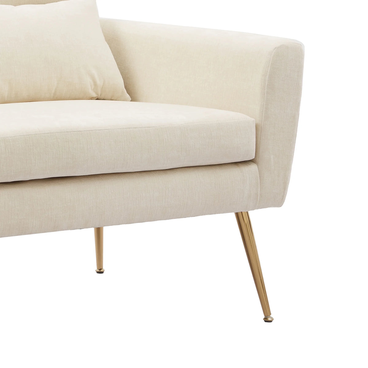 Mid Century Modern Chenille Two-Seater Sofa with 2 Throw Pillows Y40780