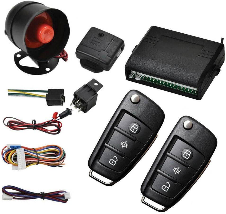 Car Central Lock Kit with Shock Sensor and 2 Replacement Remote Control Y242