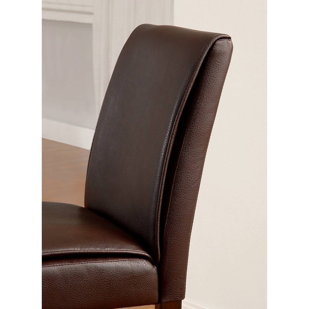 Dark Walnut Leatherette Counter Height Chair Set of 2 D9414