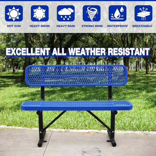 8FT Heavy Duty Metal Park Bench with Backrest Q21055