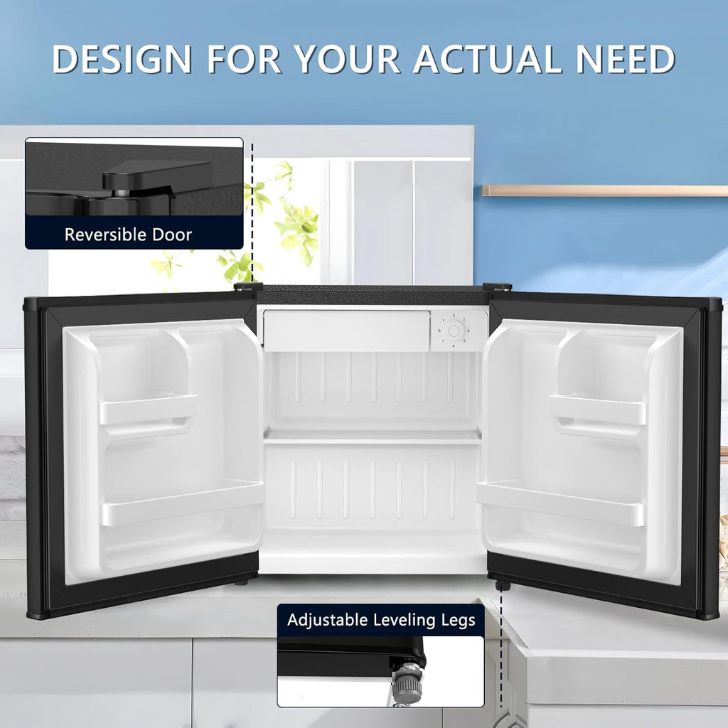 Black 1.4 Cu. Ft Compact Mini Fridge with Freezer P5455
