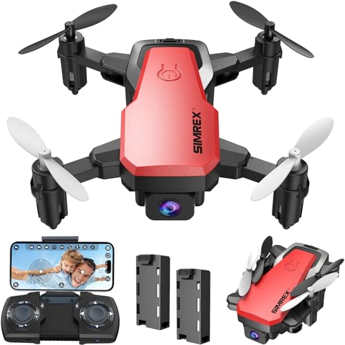 Mini Drone with Camera 720P HD FPV, Foldable RC Quadcopter with 2 Batteries Y724324