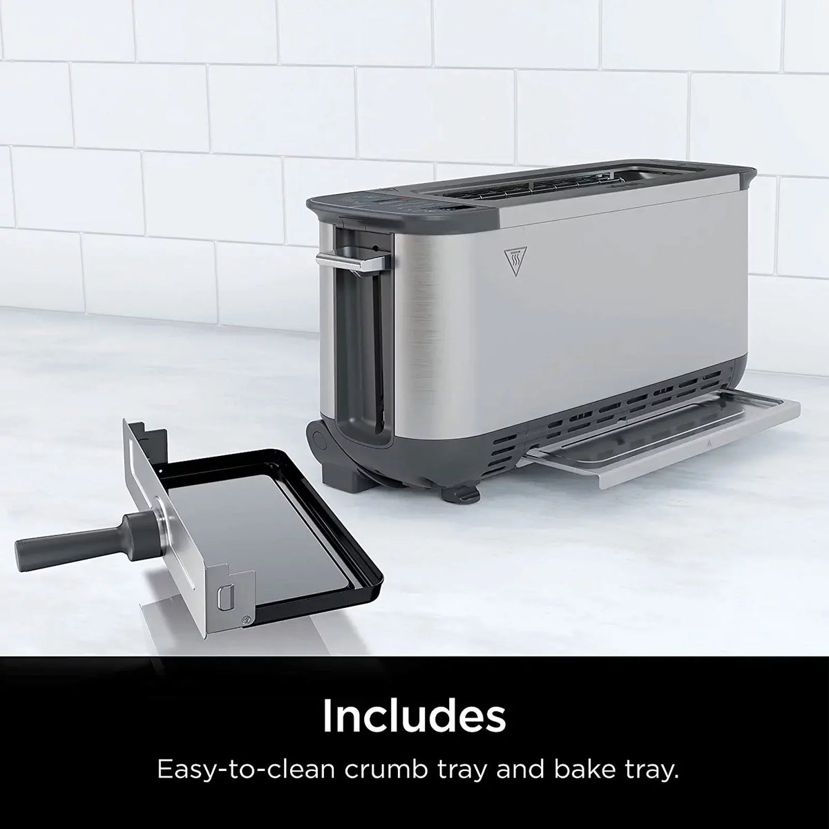 2-in-1 Compact Toaster Oven 2-Slice Capacity Stainless Steel N4644