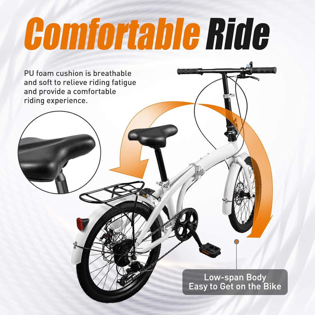 20 Inch High Carbon Steel Folding Bike with 7-Speed Gears V546