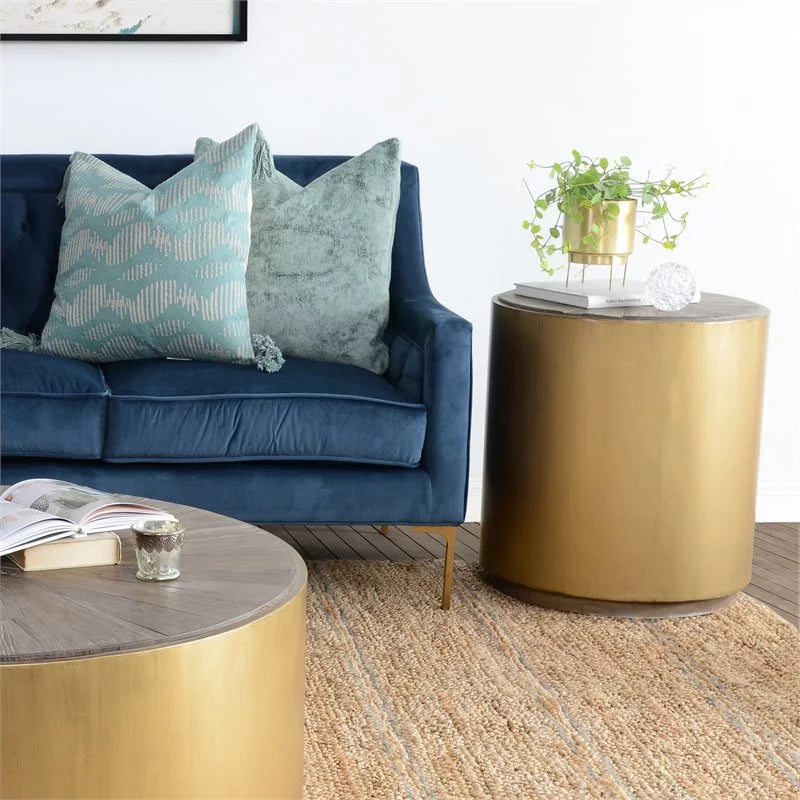 Wood and Metal End Table F801