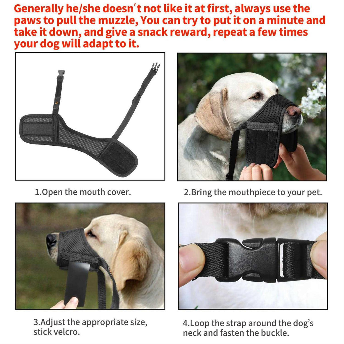 Soft Nylon Adjustable Dog Muzzle P922089