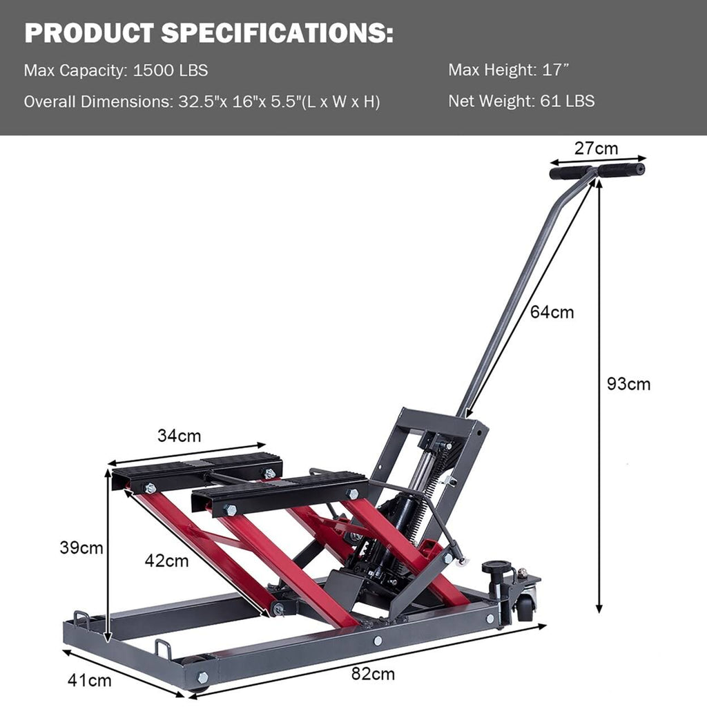 1500 lbs Motorcycle ATV Jack Lift Stand Y4429