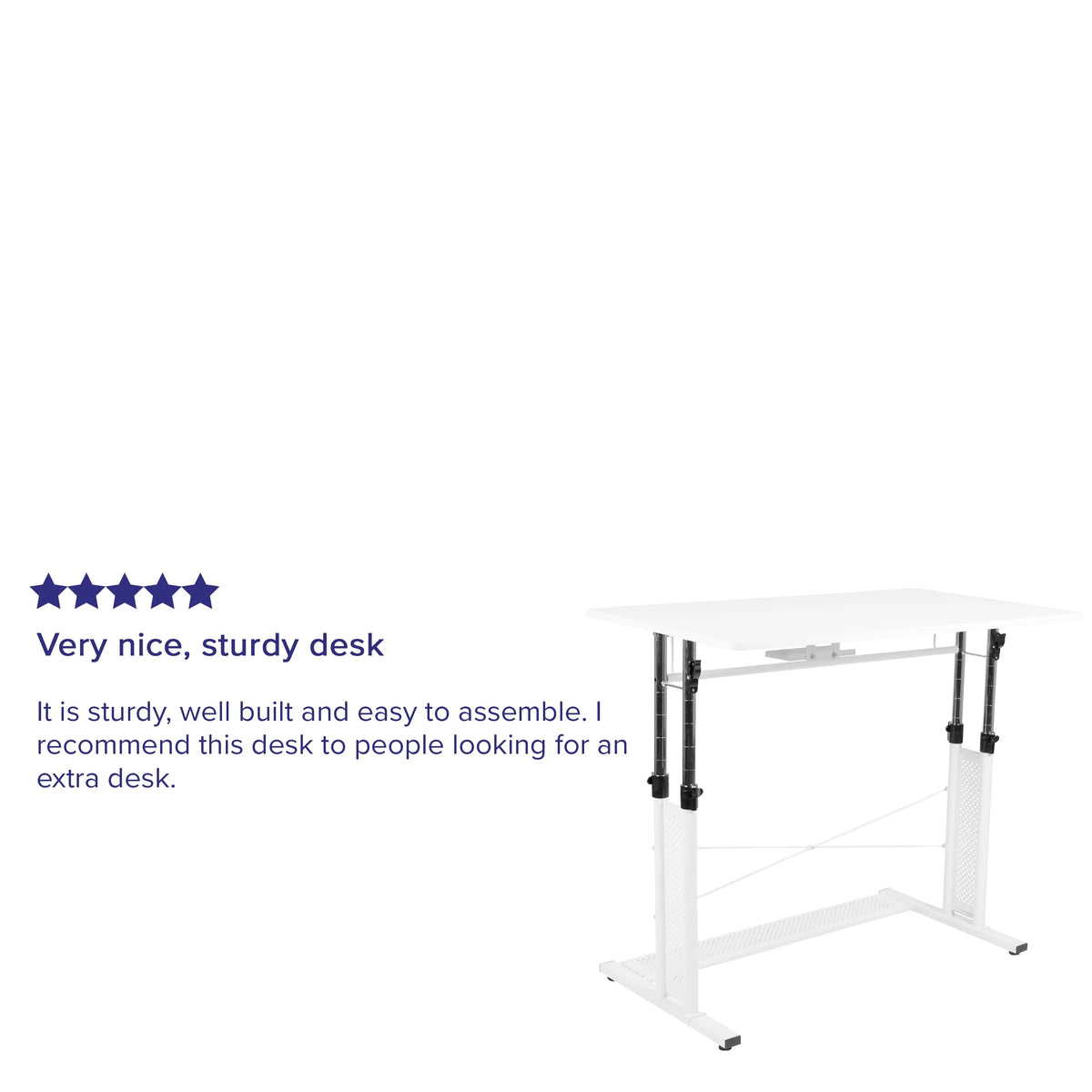 Height Adjustable Sit to Stand Home Office Desk White J528946