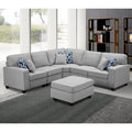 Light Grey Linen 6-piece Modular Sectional Sofa T831