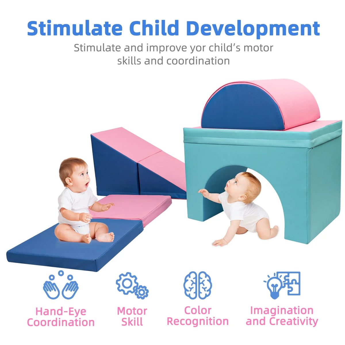 5 Pcs Kids Climbing Toys Foam Climber Blocks N140114