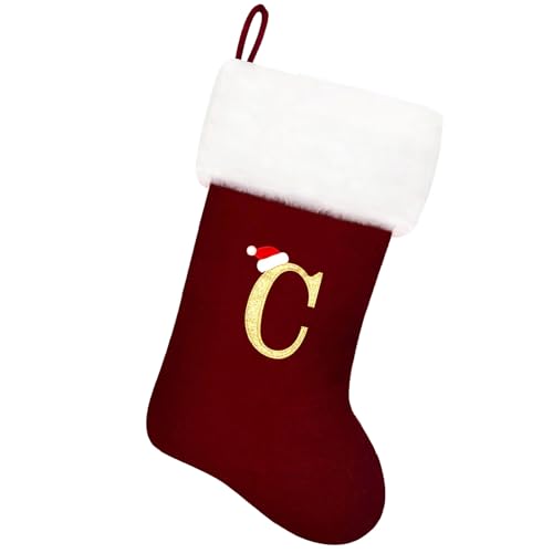 20 Inches Red Velvet Christmas Stockings N6734