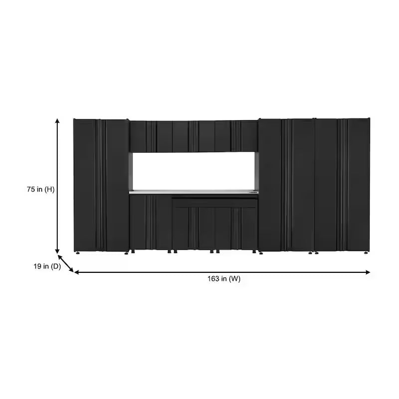 10-Piece Welded Steel Garage Storage System in Black E8608