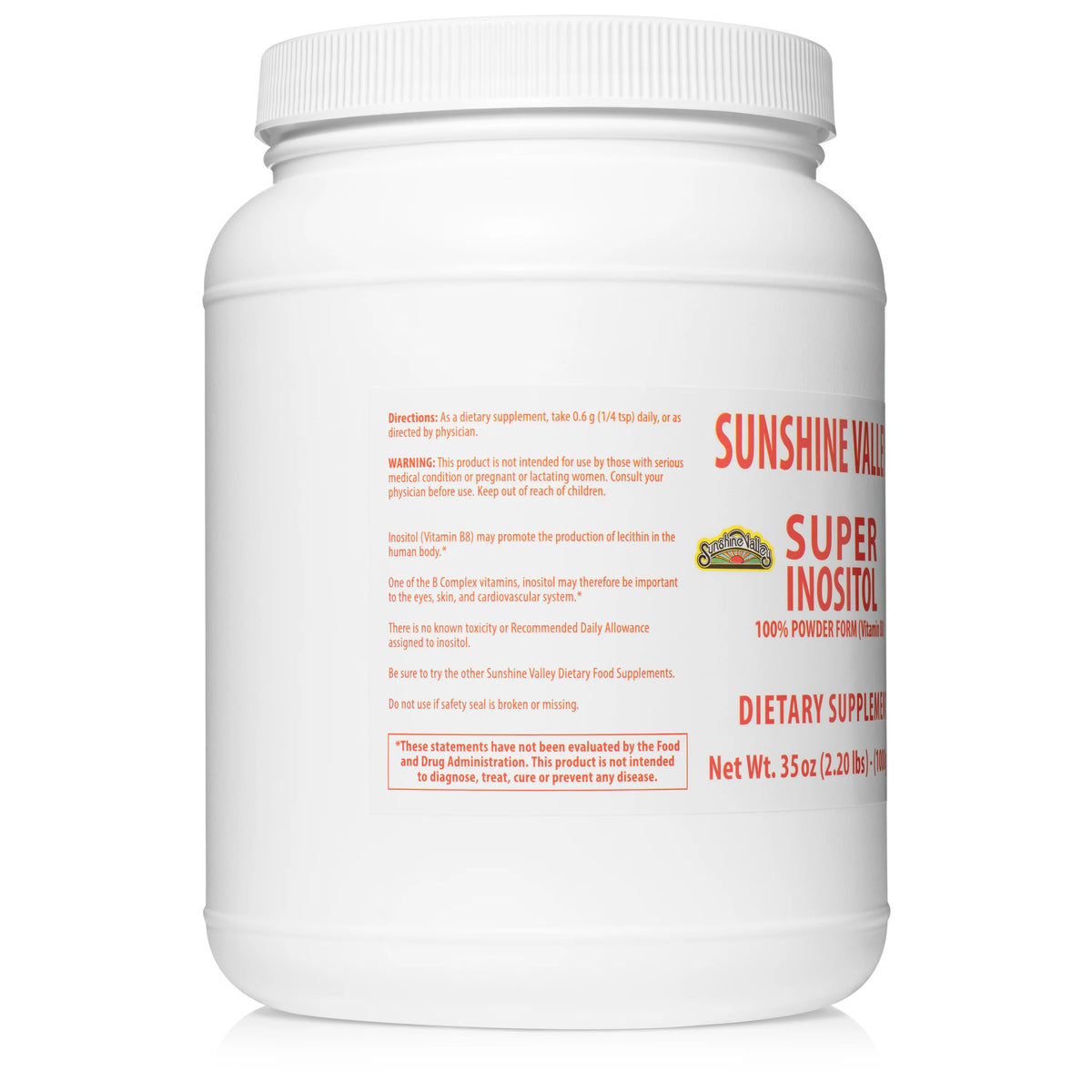 Inositol Supplement Vitamin B8 Powder 35oz W2485