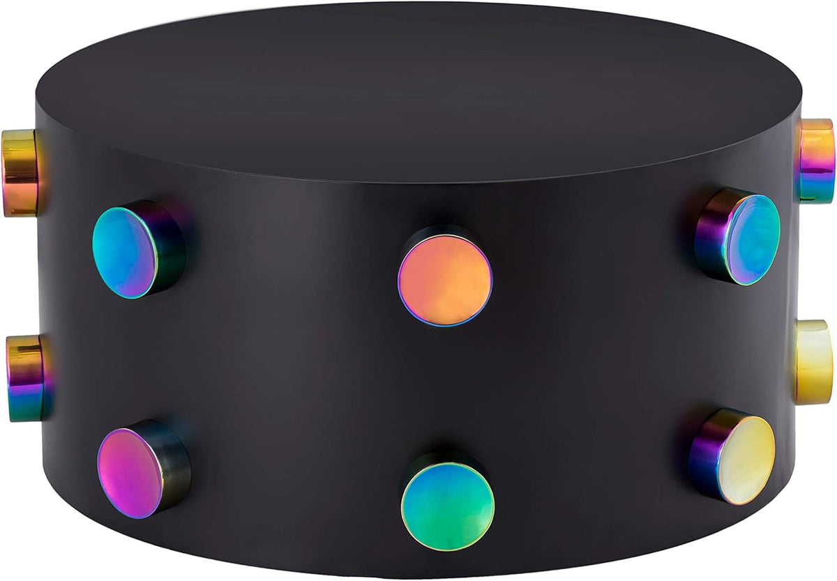 Black Cylindrical Coffee Table U93579